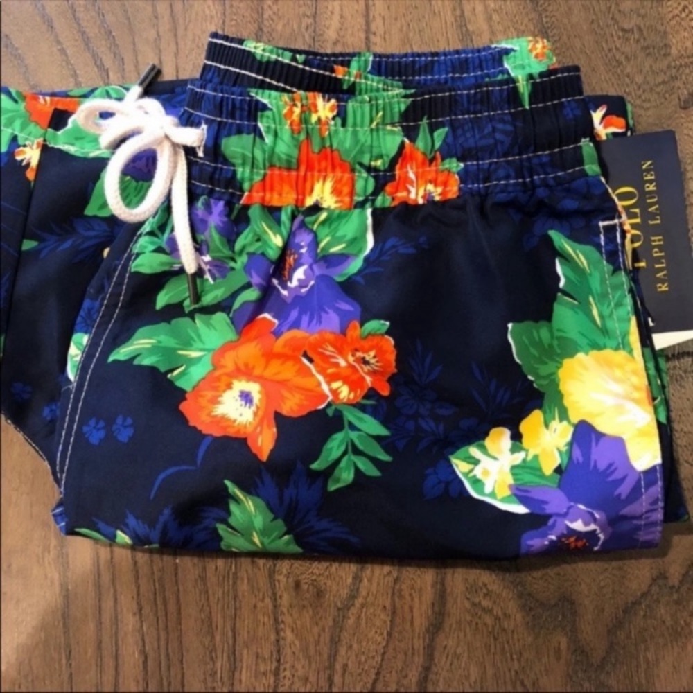 Polo by Ralph Lauren Men's Floral Print Beachwear Swim Trunks - Picture 2 of 2